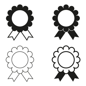 Medals icons. Certificate design. Premium quality, quality guarantee symbol. Vector illustration.
