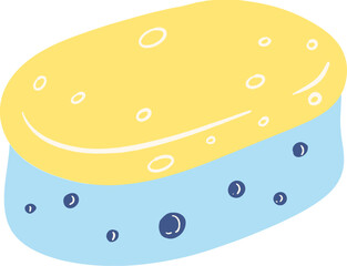 Blue yellow sponge illustration