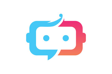 Chat bot logo icon vector isolated - obrazy, fototapety, plakaty