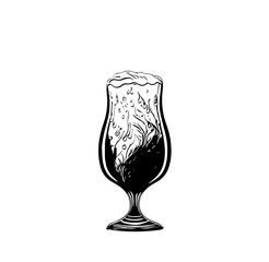 Glass with a cocktail on a white background. Wine glass vector illustration