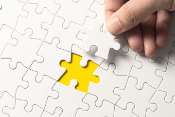 Puzzle with missing piece