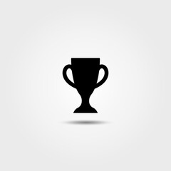 Champions Cup solid black line icon. First place cup badge. Goblet icon.