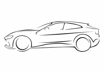 vectorized stylized car for logos 