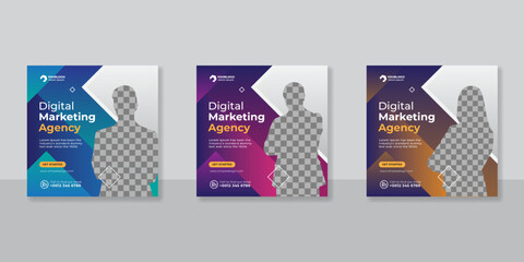 Digital business marketing social media post template.