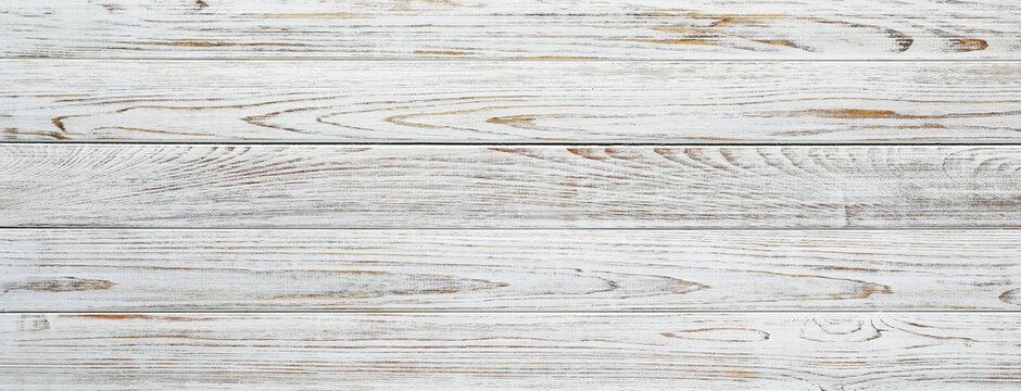 Texture of white wooden surface as background. Banner design