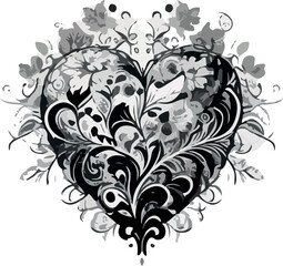 abstract floral heart