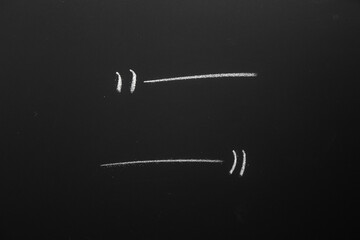 quotation box drawn with chalk on blackboard