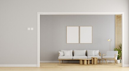 3d rendering for frame mockup with fireplace and white wall
