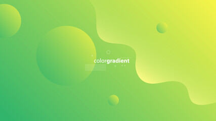 Abstract Modern Background with Motion Wave Lines Element and Yellow Green Gradient Color
