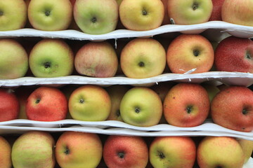 Full frame shot of red apples. Fresh red apples from the market.