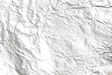 crumpled foil paper texture white abstract background