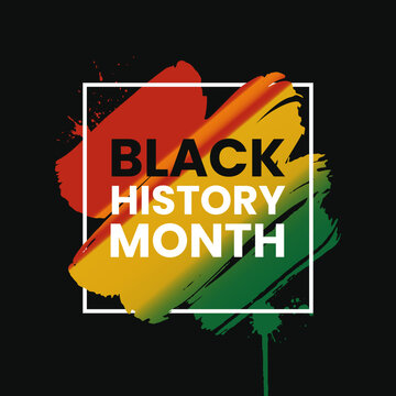 Black history month grunge banner. African American history celebration. Vector illustration.