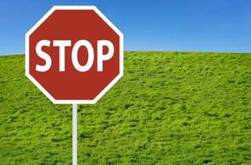 Rural scene with stop sign