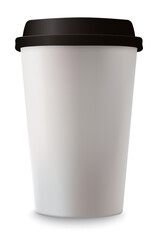 Realistic paper coffee cup isolated