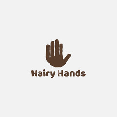 Fototapeta premium Hairy hand logo in brown color.
