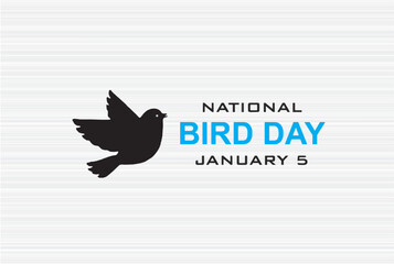  National Bird Day. January 5. Template for background, banner, card, poster with text inscription. Vector EPS10 