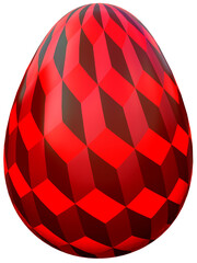 3D red and black pattern Easter egg