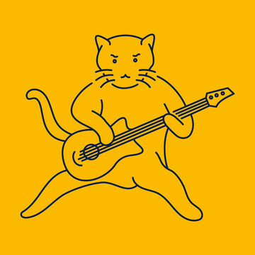 recommend clip art: Cute Cat Playing Guitar