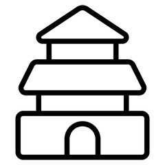 temple icon with outline style. Suitable for website design, logo, app and UI. Based on the size of the icon in general, so it can be reduced.