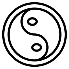 yin yang icon with outline style. Suitable for website design, logo, app and UI. Based on the size of the icon in general, so it can be reduced.