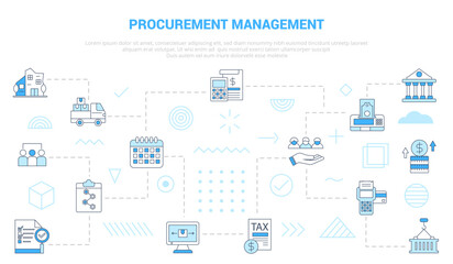 procurement management concept with icon set template banner with modern blue color style