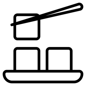 tofu icon with outline style. Suitable for website design, logo, app and UI. Based on the size of the icon in general, so it can be reduced.