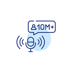Popular podcast with 10 millions subscribers. Pixel perfect, editable stroke line icon