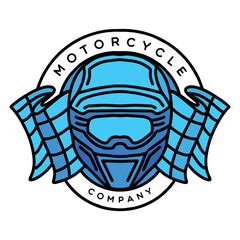 motorcycle illustration Monoline Vector Logo, ride race vintage badge, creative emblem Design For Tshirt