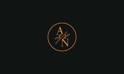 LETTER AN LOGO DESIGN WITH FLOWER FOR ILLUSTRATION USE