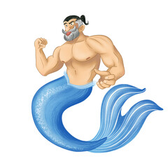 Menman Mermaid Character Illustration PNG Clipart