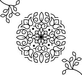 Floral Design. Native Indian floral pattern. Mandala art.