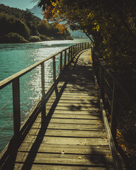 Obraz premium wooden bridge over the lake