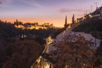Sunset in the alhambra palace