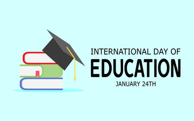 INTERNATIONAL DAY OF EDUCATION DESAIGN AND CONCEPT. SUITABLE FOR BANNER, POSTER, STICKER, BACKGROUND, OR SOCIAL MEDIA