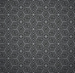 Abstract geometric pattern. A seamless vector background. Black and gray ornament. Graphic modern pattern. Simple lattice graphic design