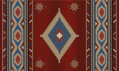 Native American Style Rug 
Beautiful Ethnic abstract ikat art. Seamless pattern in tribal,triangle pattern. folk embroidery, and Mexican style.Aztec geometric art ornament print.Design for carpet.