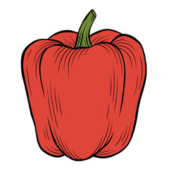 red bell pepper isolated on white