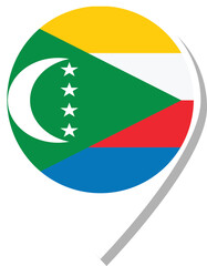 Fototapeta premium Comoros flag check-in icon.