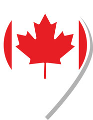 Canada flag check-in icon.