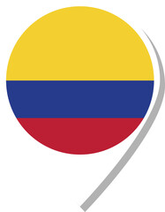 Obraz premium Colombia flag check-in icon.