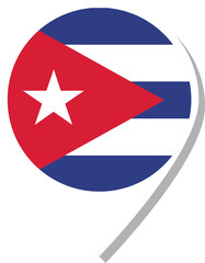 Naklejka premium Cuba flag check-in icon.