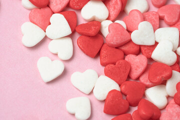 Obraz na płótnie Canvas Valentine's Hearts Abstract Pink Background. Valentine's Day