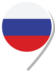 Fototapeta premium Russia flag check-in icon.