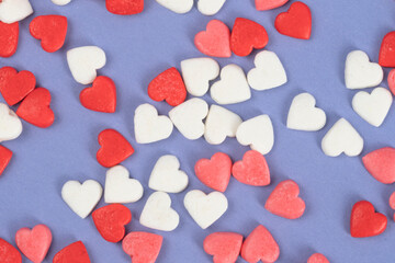 Valentine's Hearts Abstract Purple and blue background. Valentine's Day