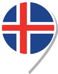 Iceland flag check-in icon.