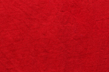 Red color fabric cloth polyester texture and textile background.