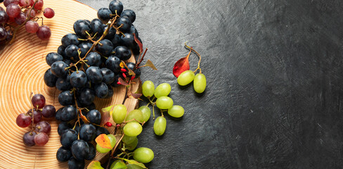 Grapes on a dark background.