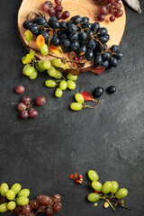 Grapes on a dark background.