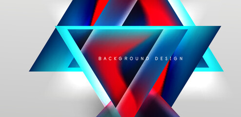 Futuristic triangle vector abstract background with colorful fluid gradients