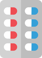 medical pill flat icons elements
